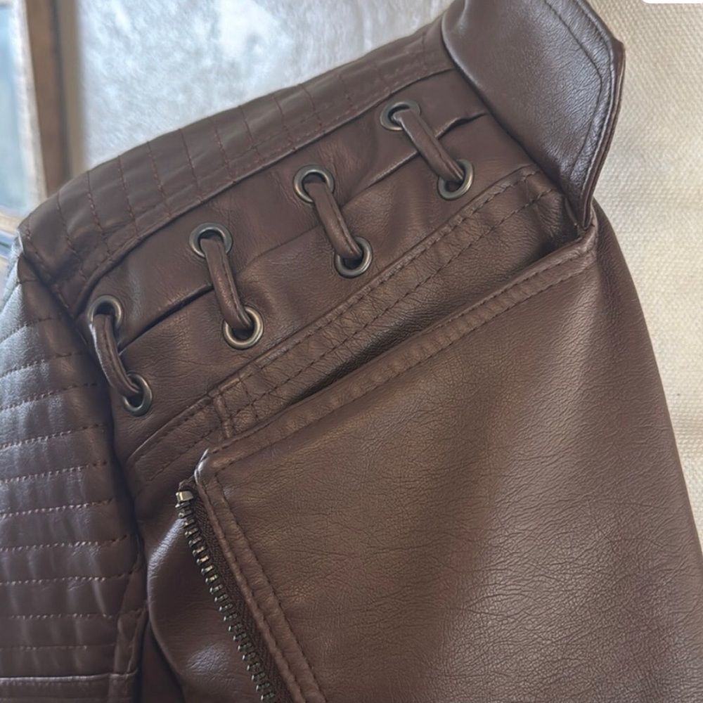 Brown Leather Jacket - Picture 4 of 4